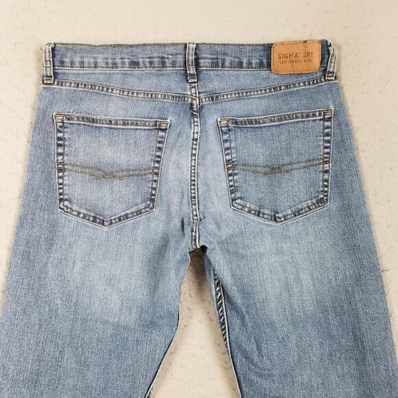 Levi Strauss Signature S51 Straight Jeans Mens 36x30 Blue Denim Stretch Classic - Picture 6 of 15